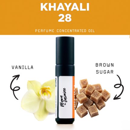 Mona The Jasmine Khayali 28 concentrated perfume roll on rich with vanilla, amber, musk, and brown sugar. great for vanilla lovers in egypt