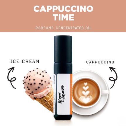 Mona The Jasmine WHEN YOU NEED A HUG OF FLUFFY CAPPUCCINO. IT’S A YUMMY EDIBLE PERFUME OIL WITH A SMELL OF A PURE CAPPUCCINO SHOT IN A CAFÉ WITH THE SMELLING OF SWEET DESSERTS AND ICE CREAM. FOR THOSE WHO LOVE MODERN SMELLS AND GOURMAND SCENTS. HAVING A SHOT OF SWEET CAPPUCCINO. INGREDIENTS COFFEE VANILLA ICE CREAM NUTS