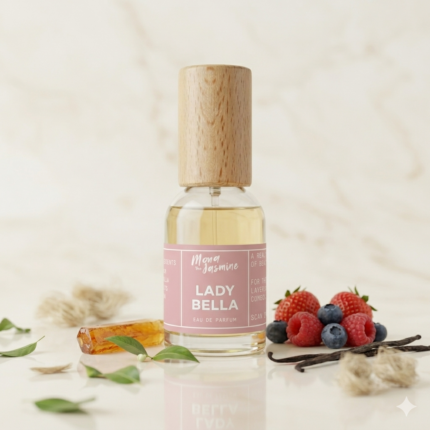 Lady Bella EDP For Women by Mona The Jasmine Perfumes and Blends LADY BELLA EDP FOR WOMEN IS A REAL STREAM OF BEAUTY. INGREDIENTS AMBER VANILLA FRUITS MUSK