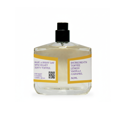 Mona The Jasmine Victorian Collection Toffee Velore EDP dupe of Lush Chelsea Morning GOURMAND WORLD COLLECTION HAVE A SHINY DAY WITH VELVET ZESTY TOFFEE. Perfume INGREDIENTS TOFFEE LEMON VANILLA CARAMEL